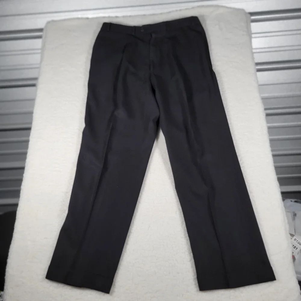 Ralph Lauren Dress Pants Mens Size 36x31 Black Pleated Straight Leg Trousers